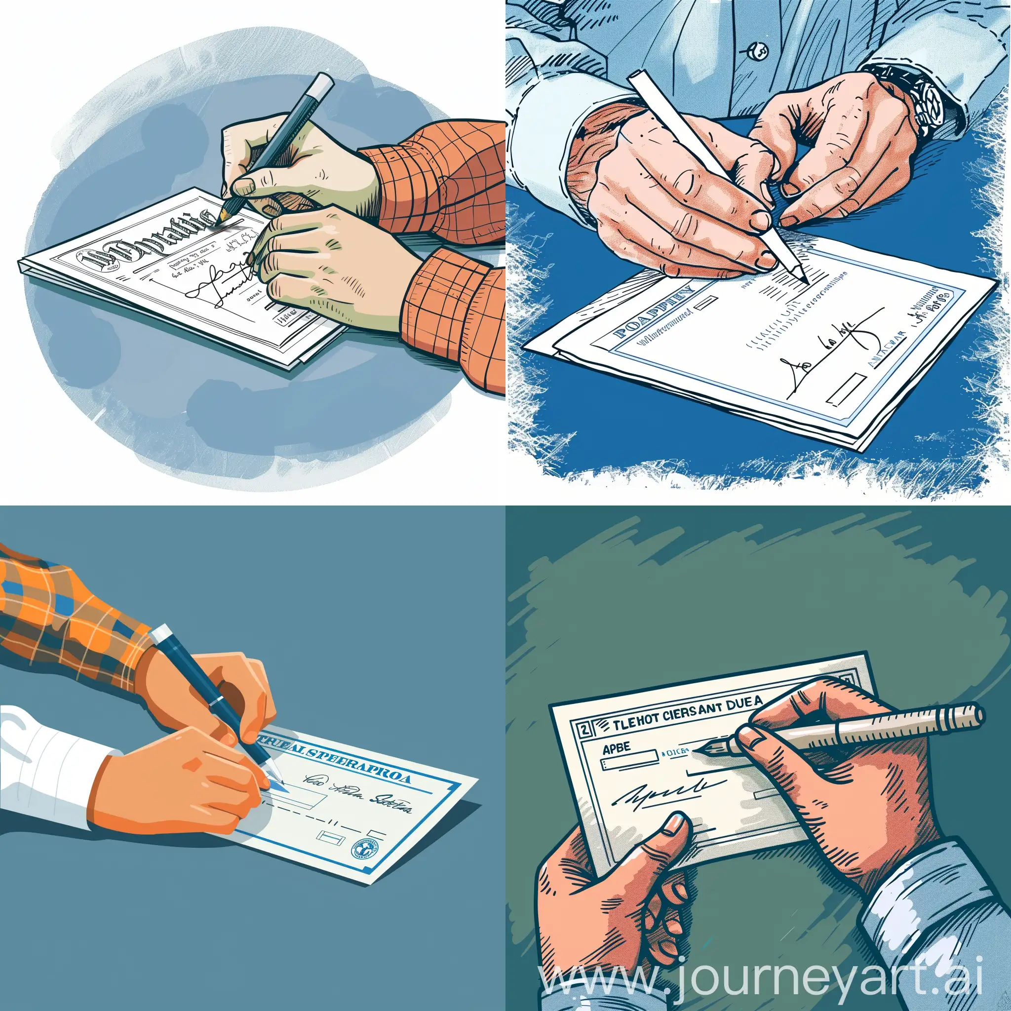 Person-Signing-Paycheck-in-Vibrant-Apple-Light-and-Dark-Blue-Tones