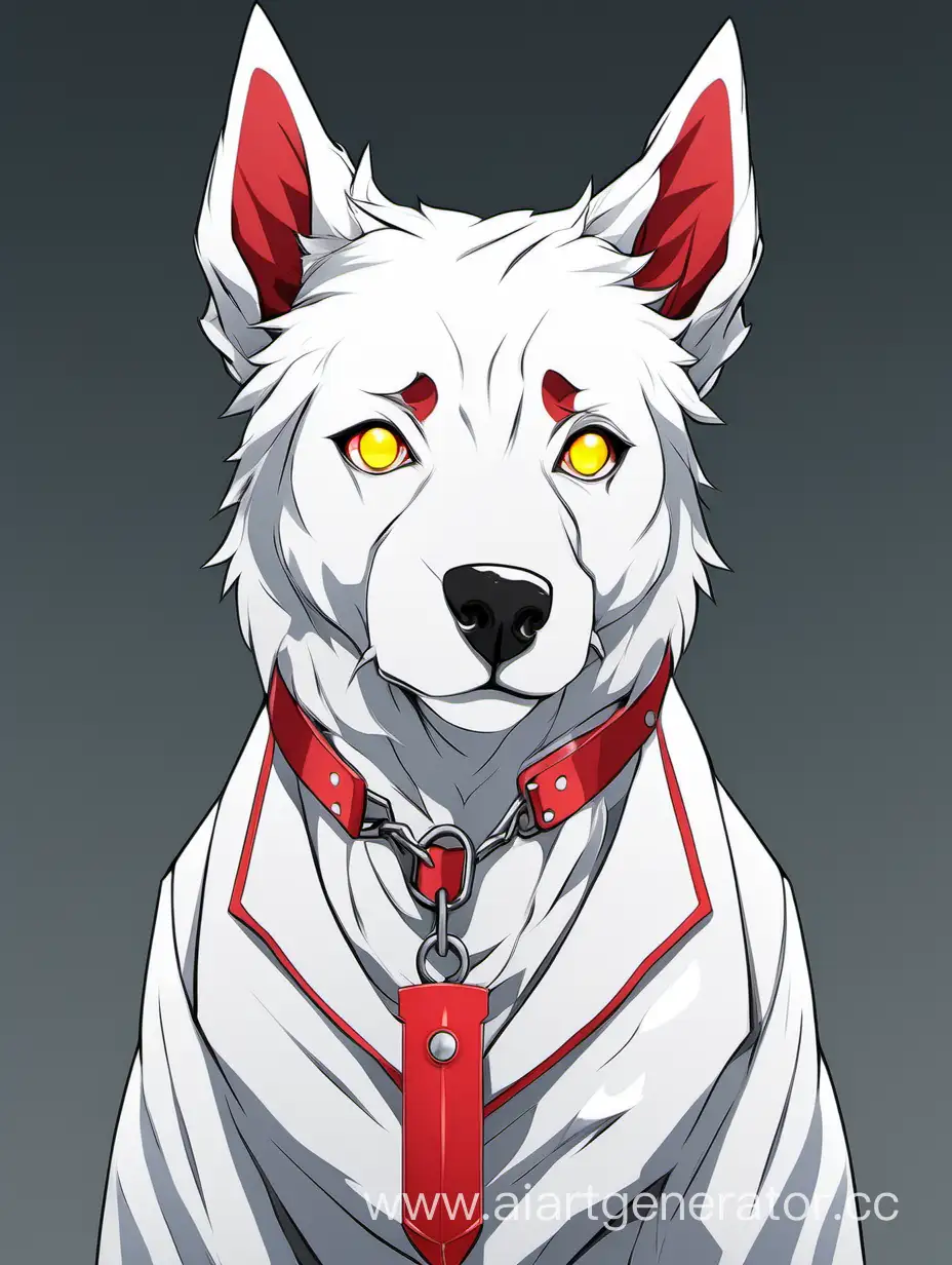 Anime-White-Dog-with-Red-Collar-and-Knife-Charm