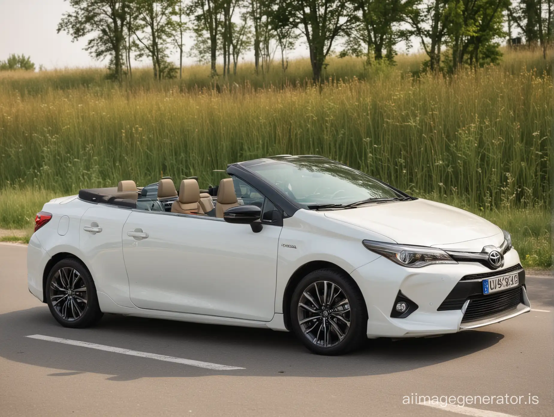 2018 Toyota auris convertible. Noon. Summer, nice environment.