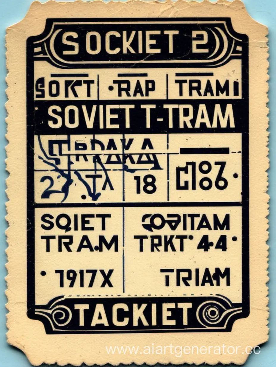 Vintage-Soviet-Tram-Ticket-Nostalgic-Public-Transportation-Memorabilia