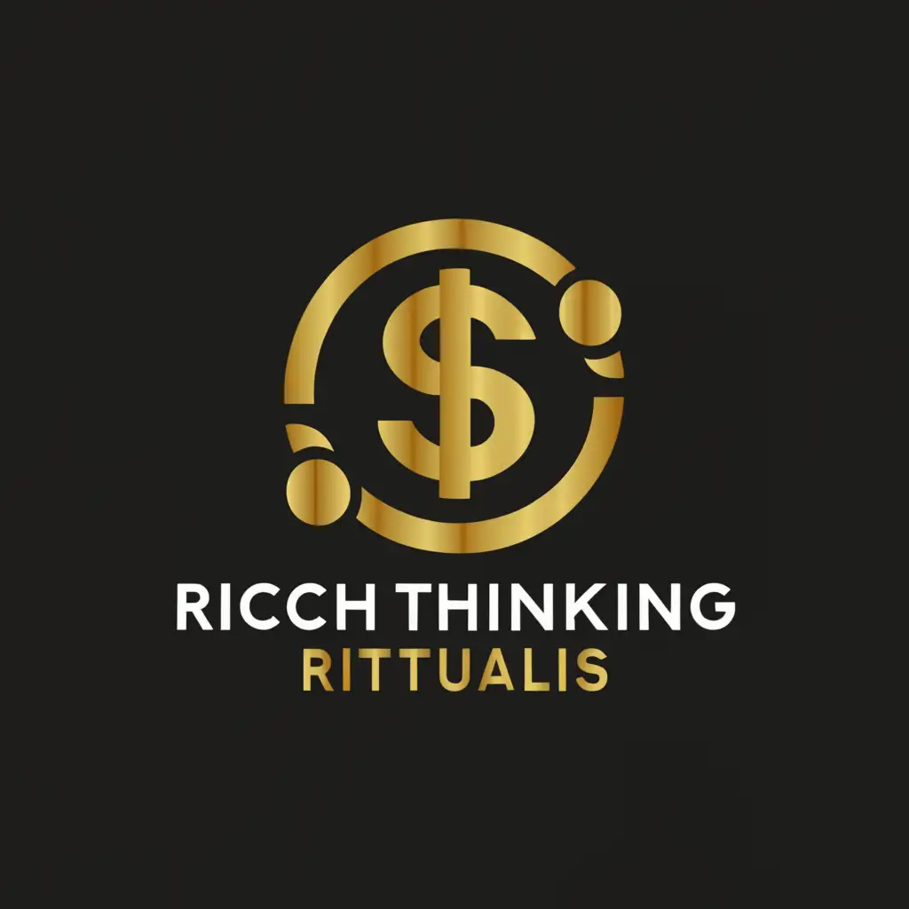 a logo design,with the text "RICH_THINKINGRITUALS", main symbol:DOLLAR,Moderate,be used in Finance industry,clear background