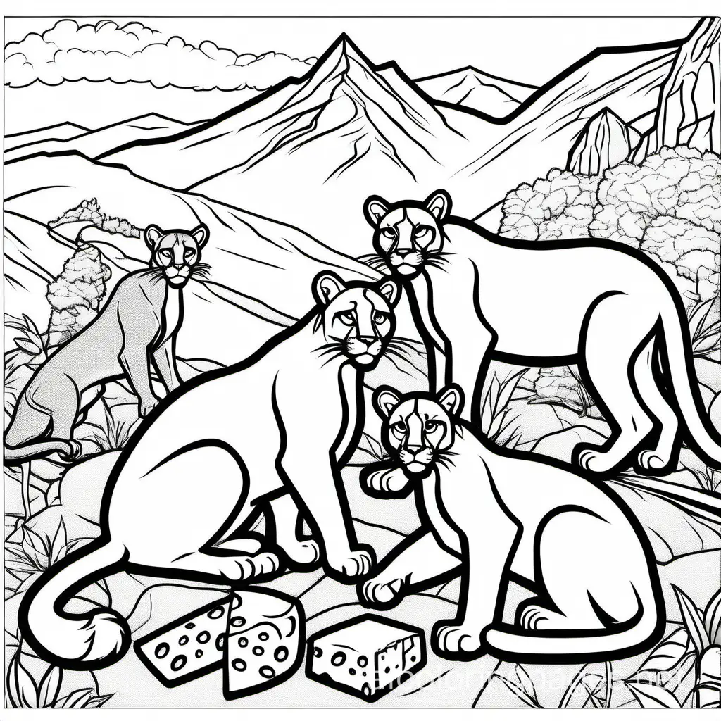 Mountain-Lions-Coloring-Page-Cheese-Feast-Line-Art-for-Kids