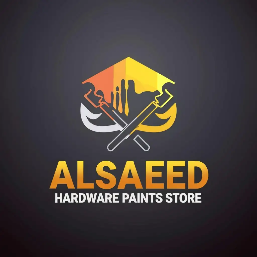 a logo design,with the text "Alsaeed hardware and paints store", main symbol:Paints and hardwere,Moderate,clear background