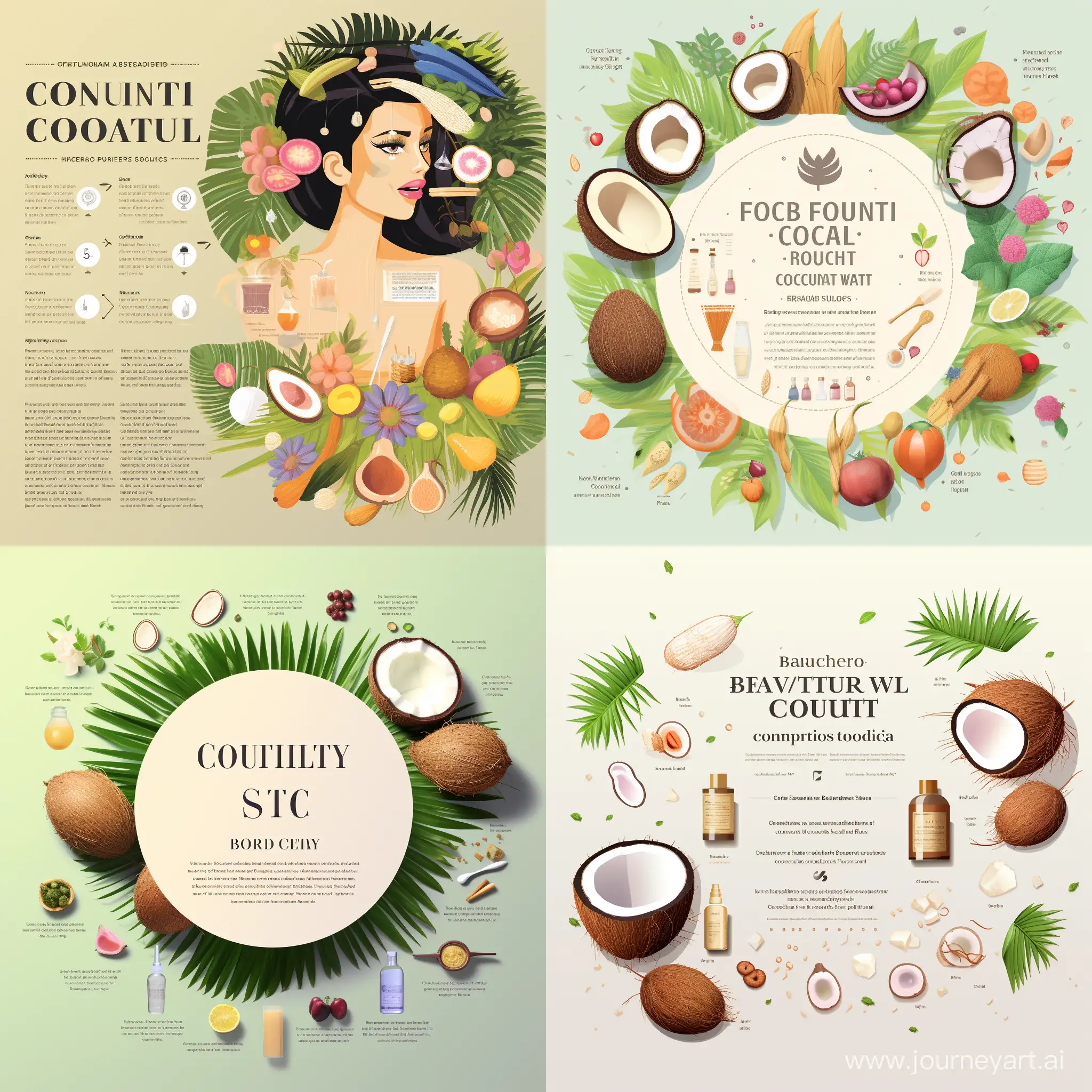 Beauty products from coconut oil infographics