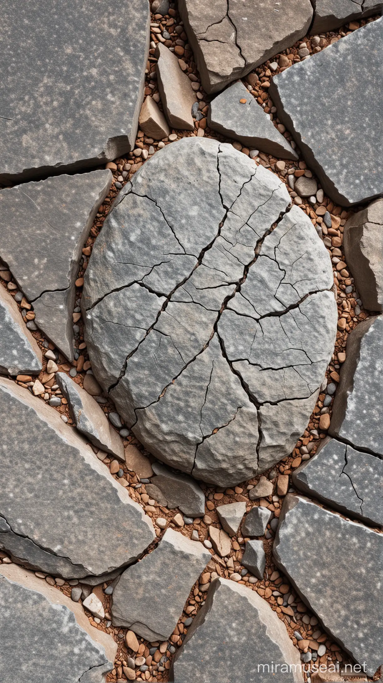 Rock Filling Cracks Natural Stone Formation Concept
