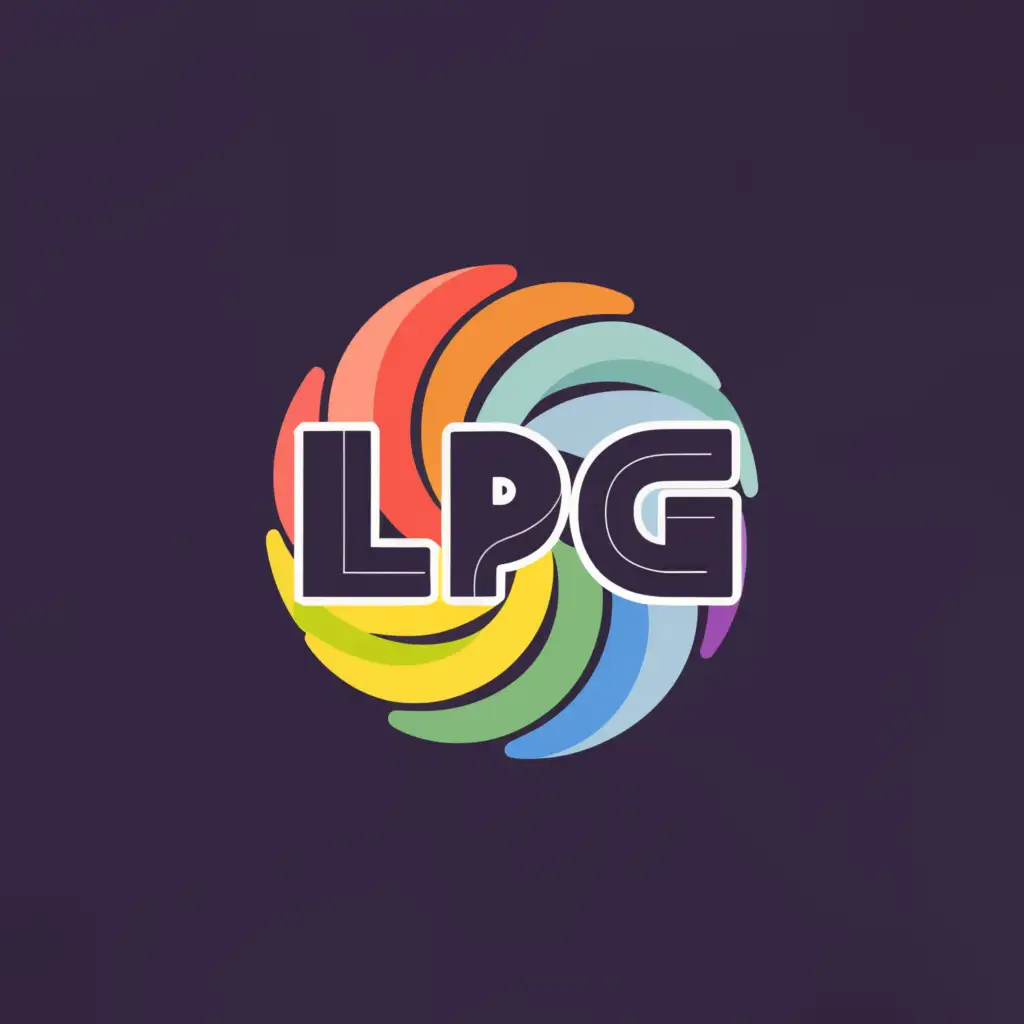 a logo design,with the text "LPG", main symbol:round logo. multicolored. in contrasting colors,Moderate,clear background