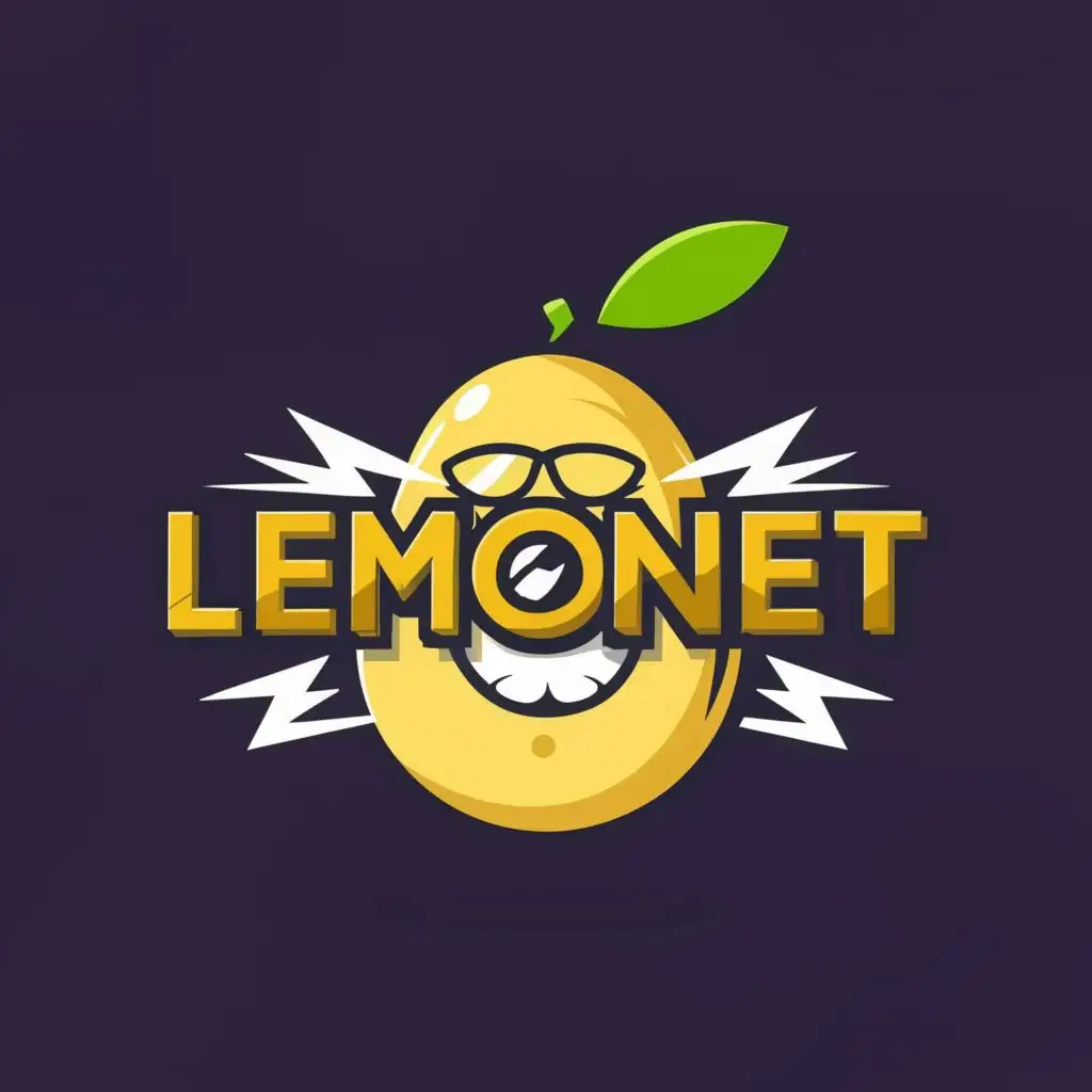 a logo design,with the text "LemoNet", main symbol:a Nerd Lemon Face,complex,be used in Technology industry,clear background