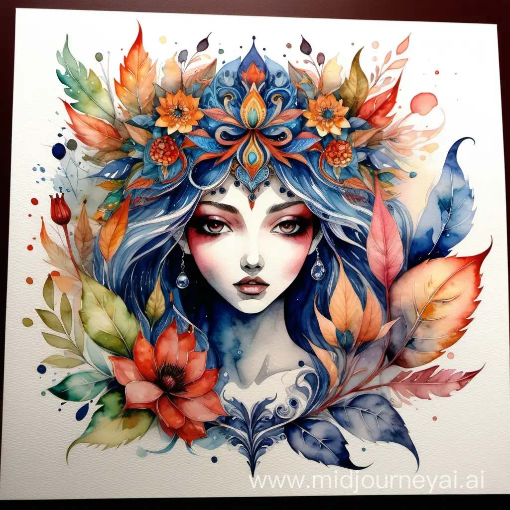 elaborate and beautiful image with watercolors 