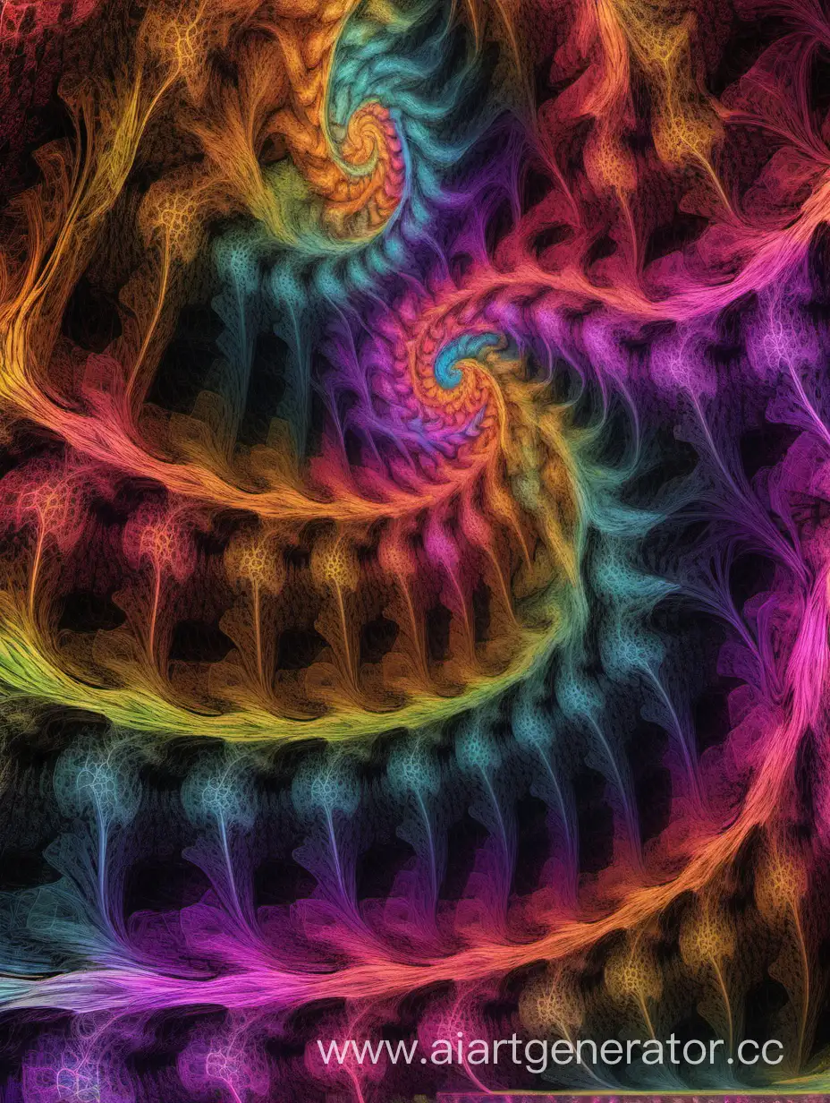 multi-coloured fractals flowing into each other