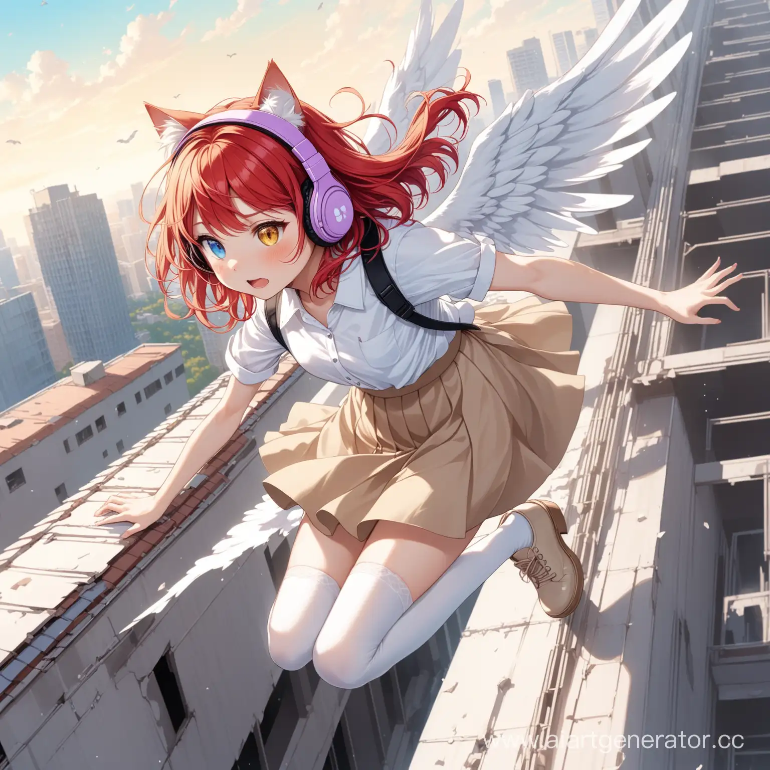 RedHaired-Girl-Cat-with-Heterochromia-and-Angelic-Wings-Falls-from-Building