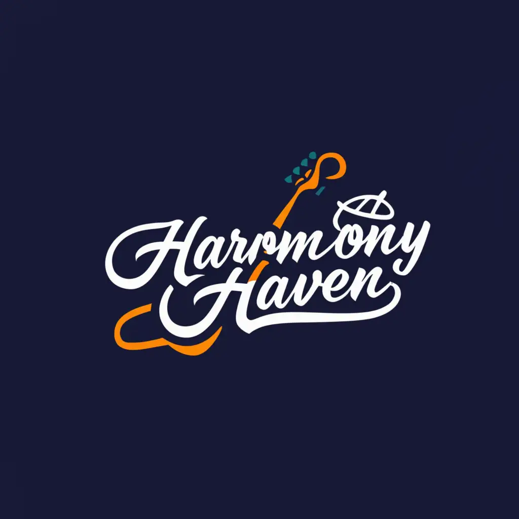 a logo design,with the text "HARMONYHAVEN", main symbol:MUSIC,Moderate,be used in Entertainment industry,clear background