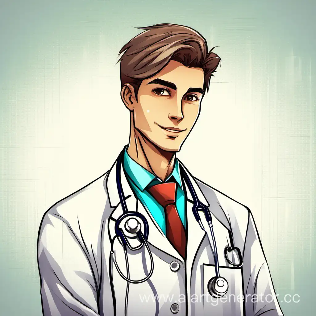 A handsome young guy is a doctor