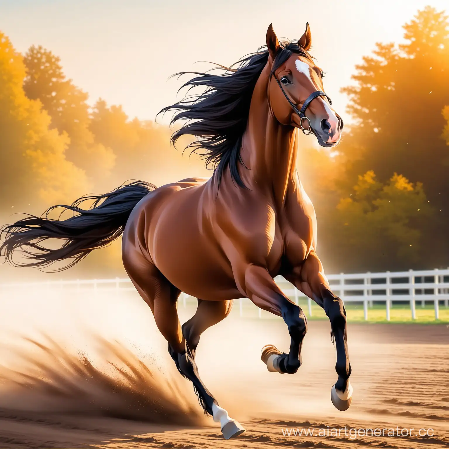 Graceful-Running-Horse-in-a-Scenic-Landscape