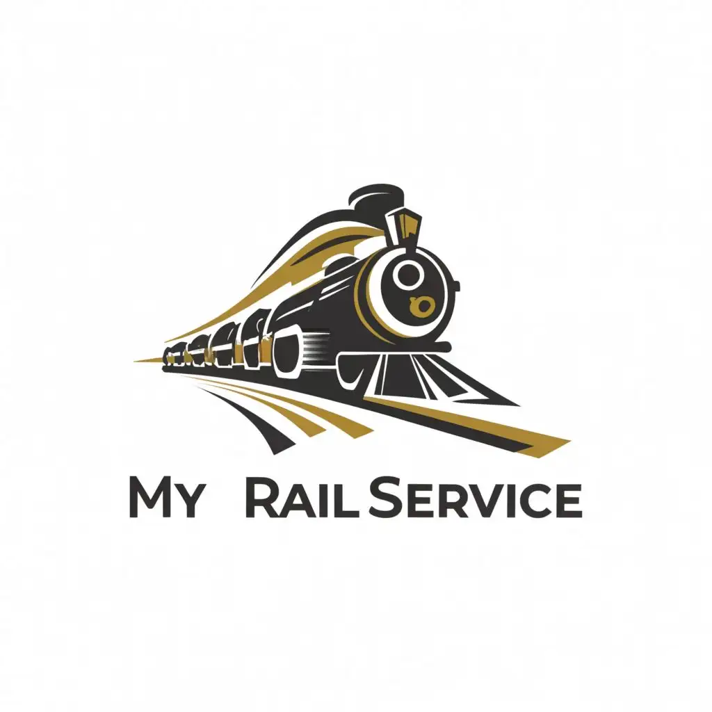 a logo design,with the text "My Rail Service", main symbol:train, rail,Moderate,clear background
