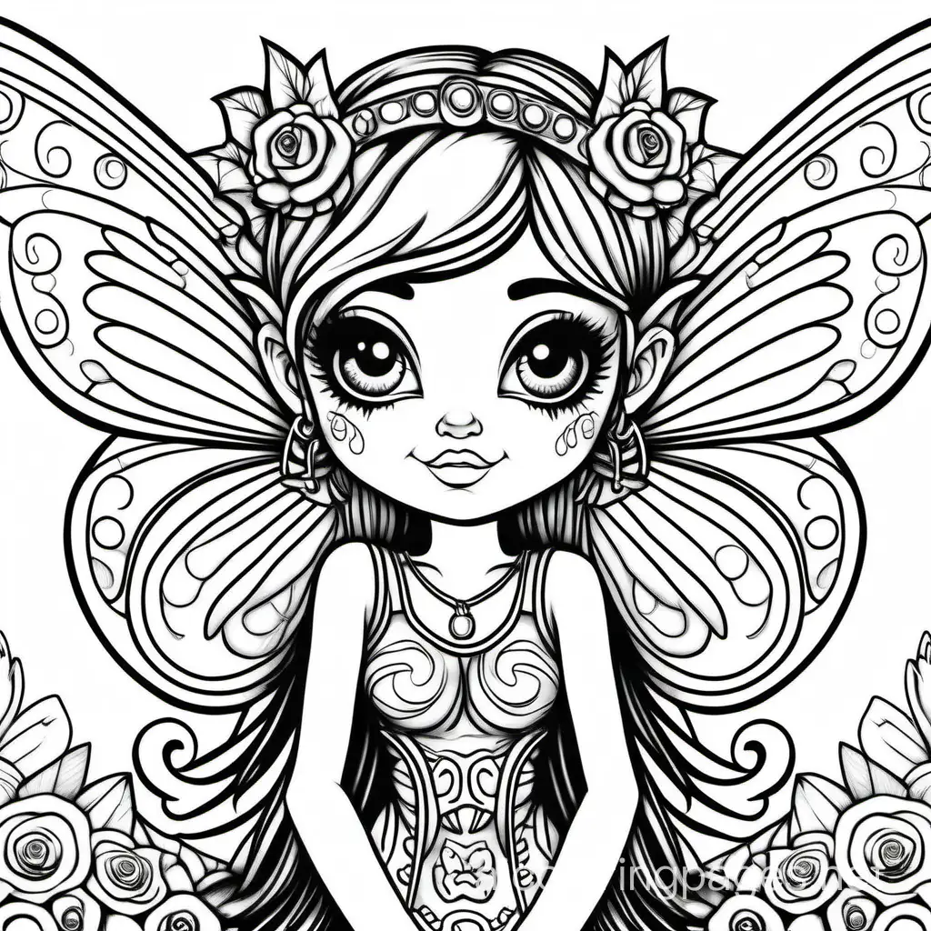 Detailed-Punk-Rockstar-Fairy-Coloring-Page-for-Adults