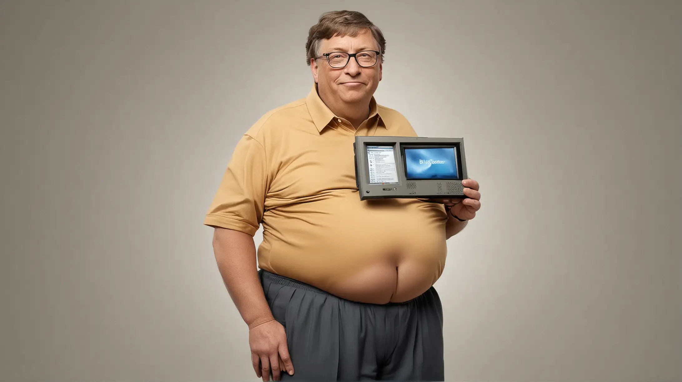 Obese Bill Gates Contemplates Windows Solution
