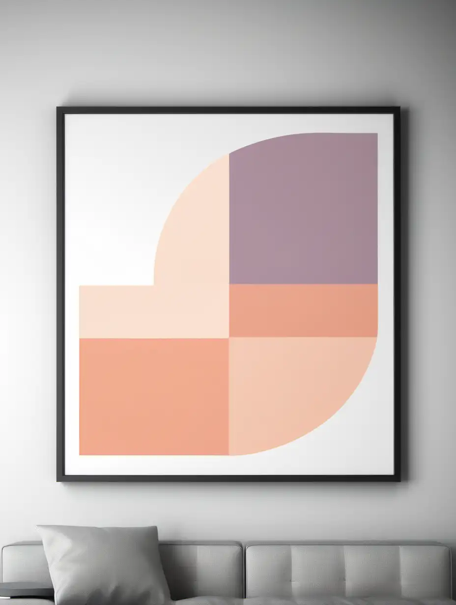 Minimalist Geometric Wall Art Tranquil Pastel Patterns in Peach Fuzz Grapeade and Sauterne