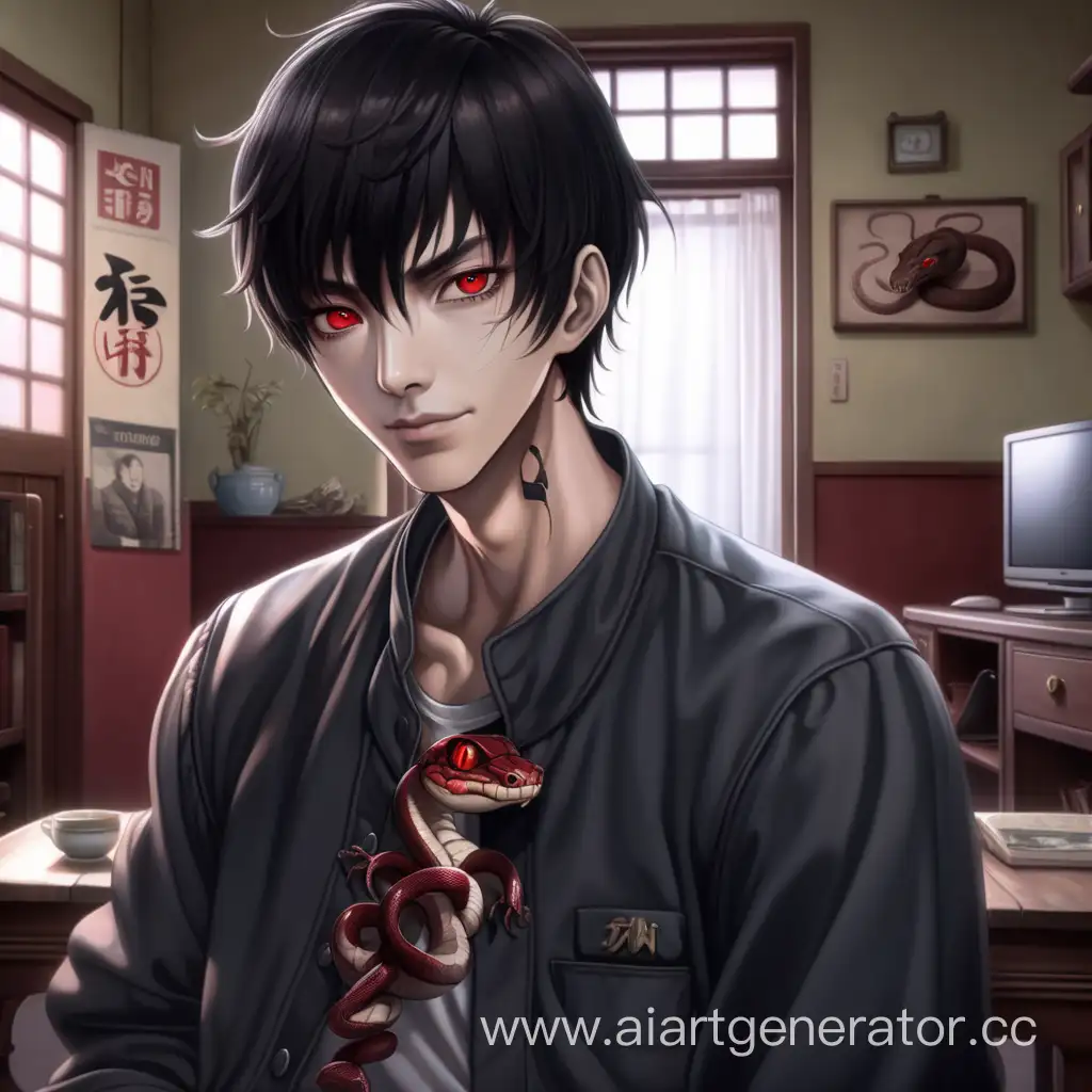 Cunning-Chinese-Mafioso-with-SnakeLike-Features-in-Horrorthemed-Anime-Art