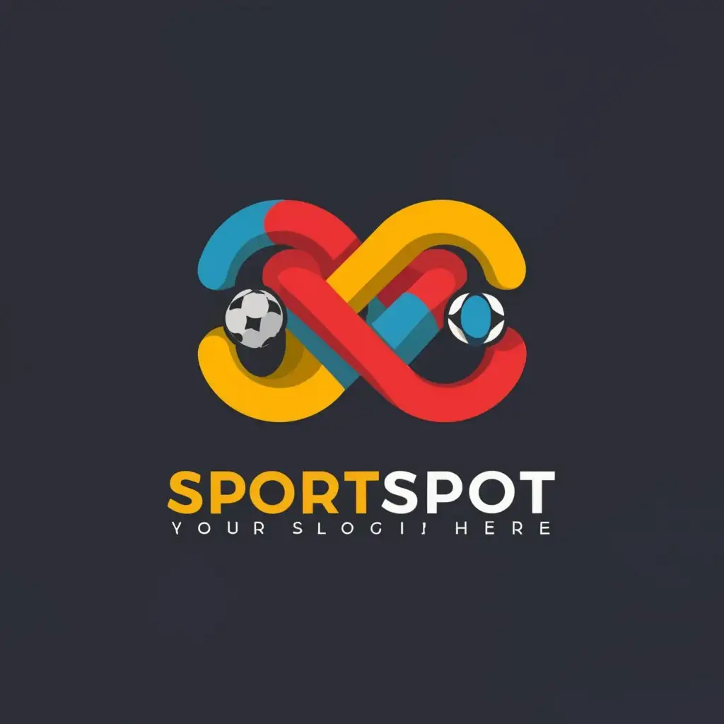 a logo design,with the text "SportSpot", main symbol:playground, a ball, sport,Moderate,be used in Sports Fitness industry,clear background