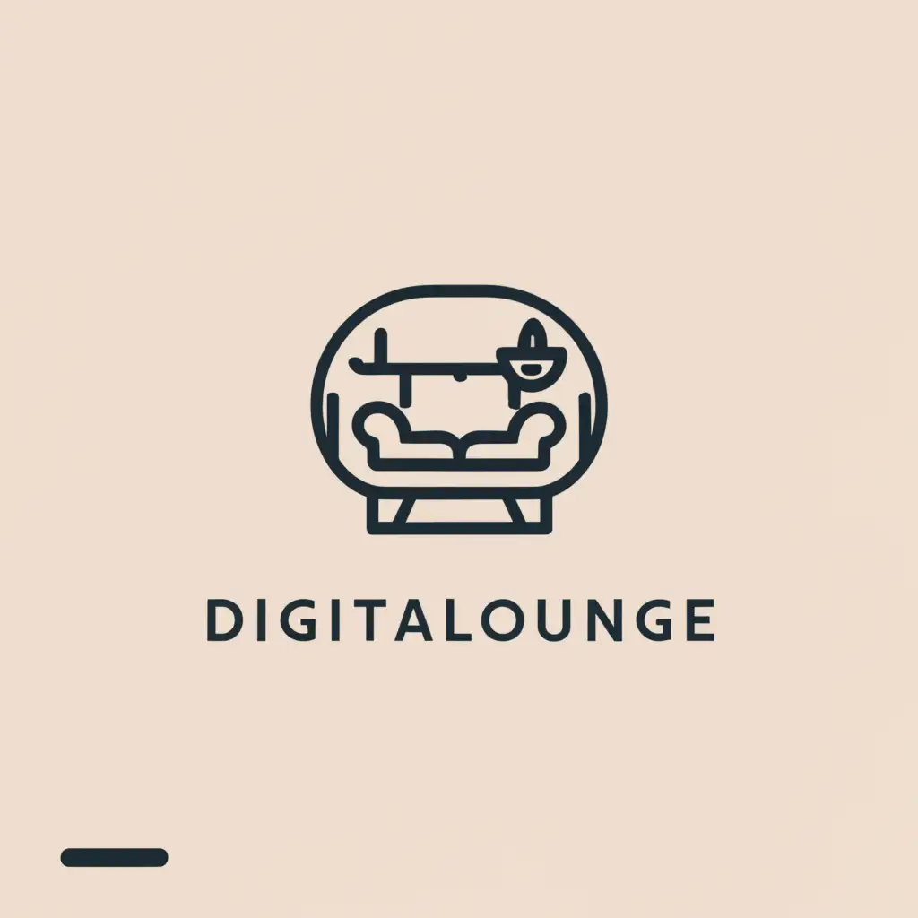 a logo design,with the text "DIGITALOUNGE", main symbol:lounge room,Moderate,be used in Internet industry,clear background