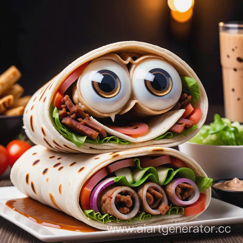 Smiling-Shawarma-with-Enlarged-Eyes-Playful-Food-Art