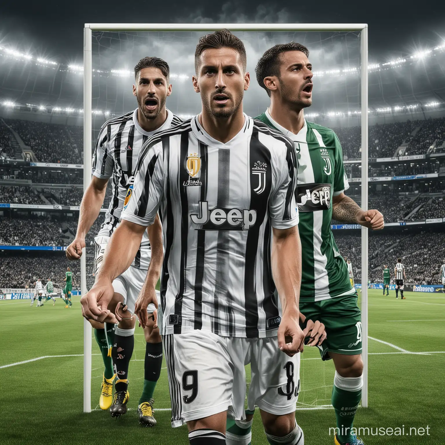 Generate a realistic poster for the advertisement of Juventus vs Sassuolo Serie A match at the Allianz Stadium
