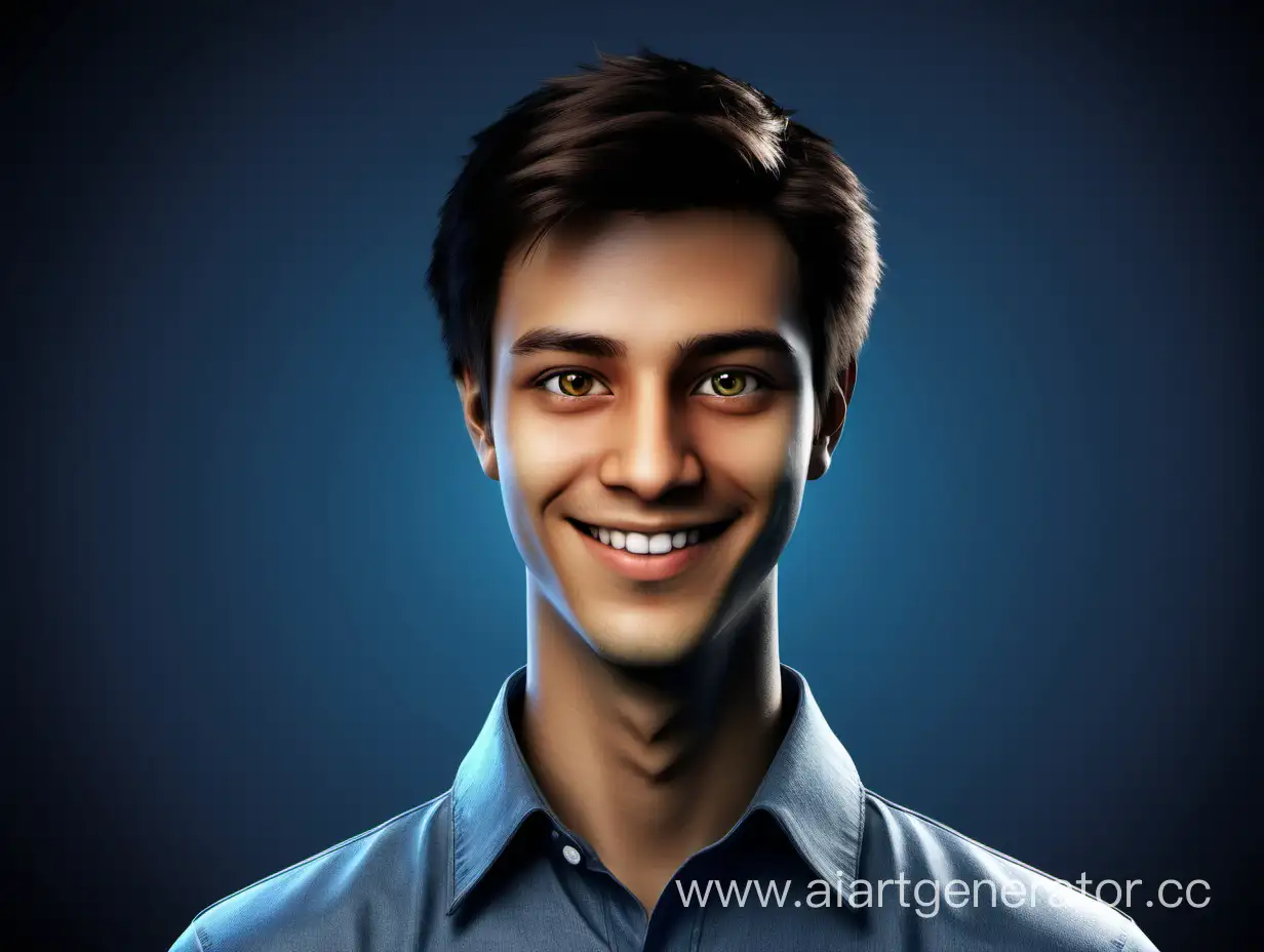 кампютерный гений на аватарку ,с добрыми глазами . с улыбкой на лице 25 летний