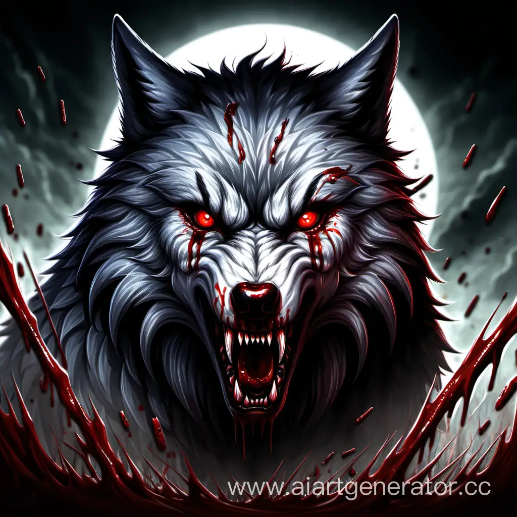 wolf ,bloody eyes ,angry,clan