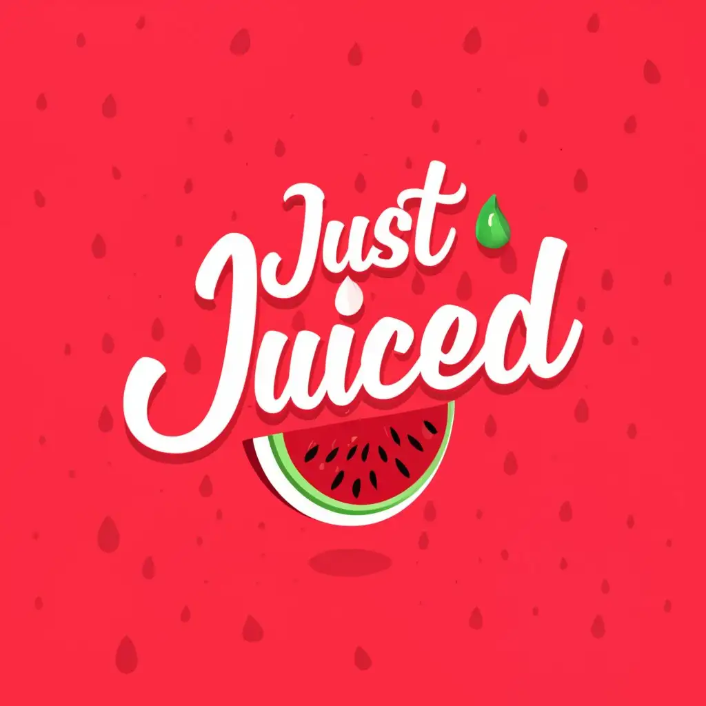 a logo design,with the text "just juiced", main symbol:letter made out of watermelon juiced,Moderate,clear background
