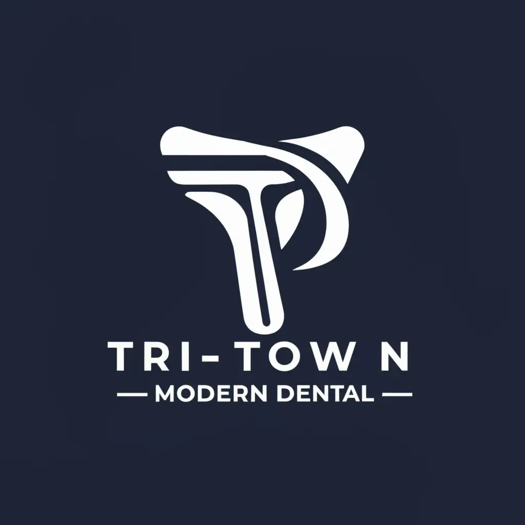 a logo design,with the text "Tri-Town Modern Dental", main symbol:I need a logo design for a dental office, I would like something simple yet easily recognizable. I have purchased the office and am rebranding to Tri-Town Modern Dental. I have a focus in modern, advanced digital dentistry. I treat patients comprehensively, I specialize in implants. We serve the central Pennsylvania area, specifically Hughesville, Muncy, Montgomery (known as the tri-town area),Moderate,be used in Restaurant industry,clear background