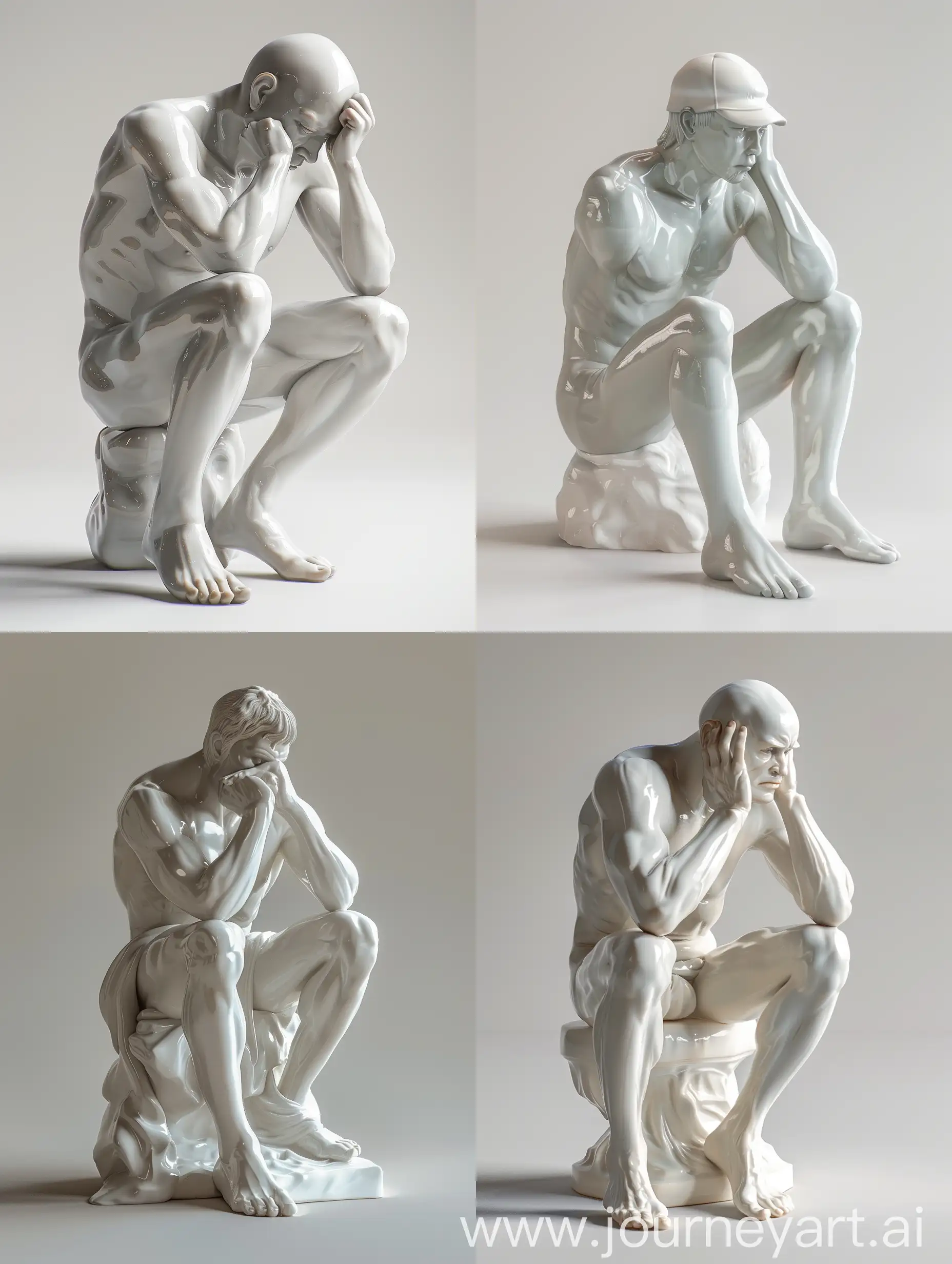 HyperRealistic-3D-Porcelain-Sculpture-of-The-Thinker