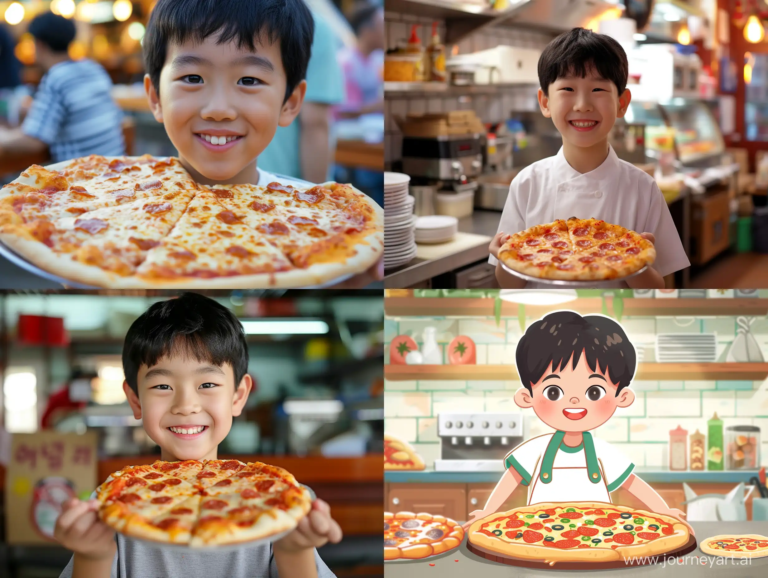 Korean-Pizza-Delivery-Boy-with-Vibrant-Colors-in-43-Aspect-Ratio