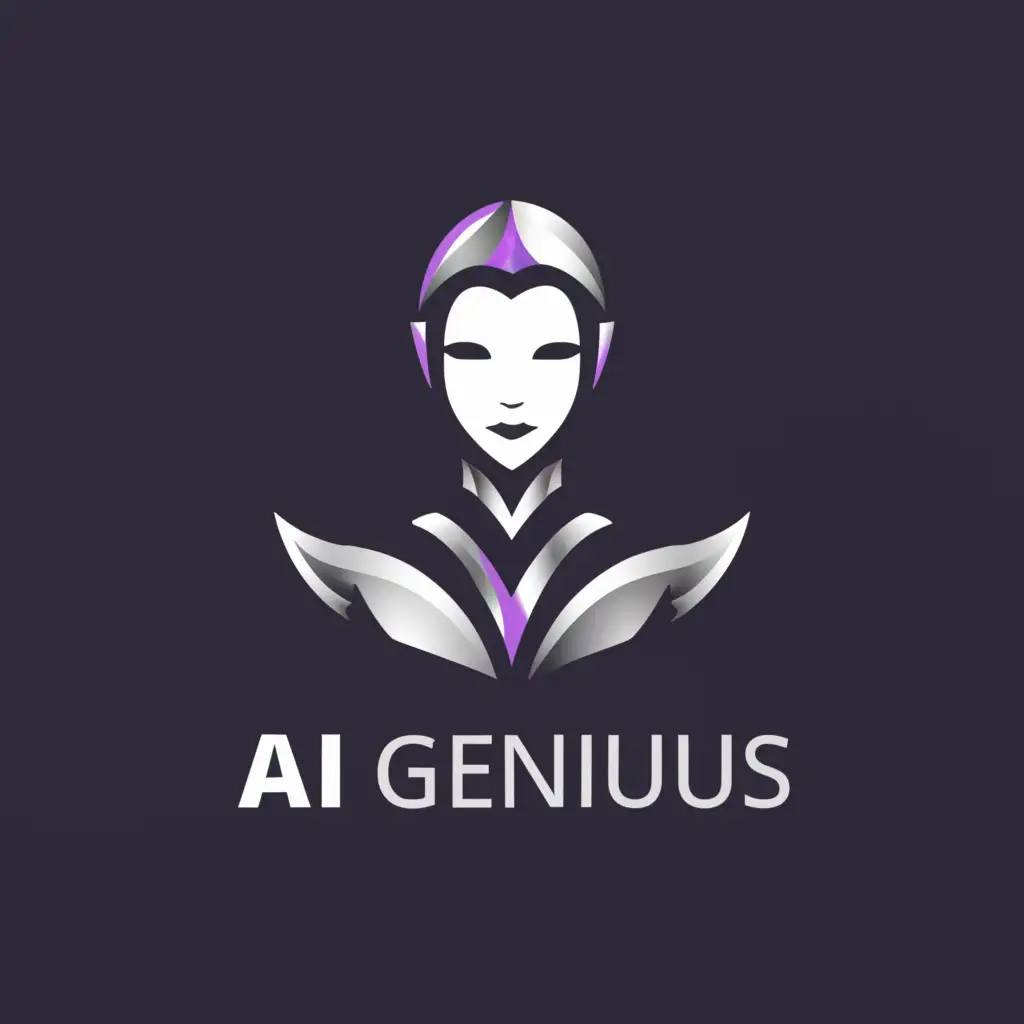 a logo design,with the text "ai genius", main symbol:ai robotic lady,Moderate,clear background
