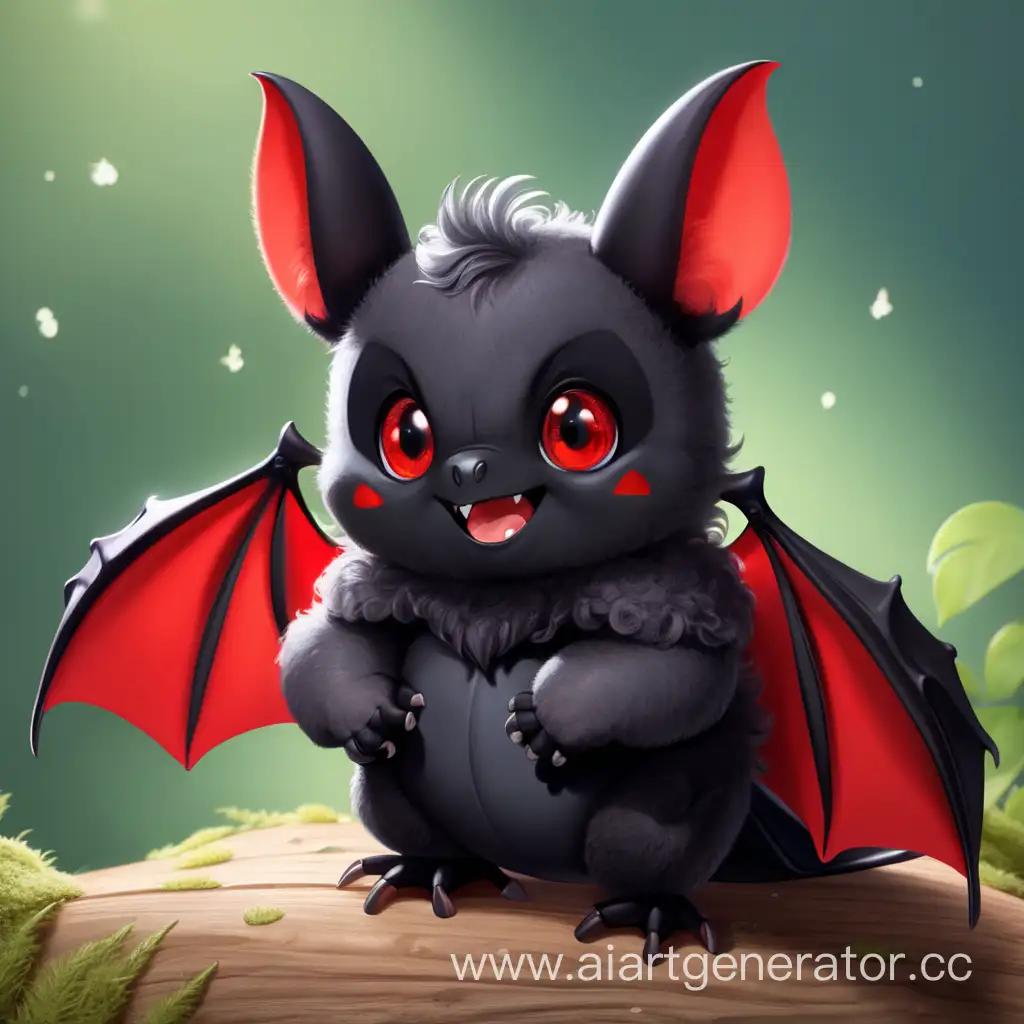 Adorable-BlackRed-Bat-with-White-Eyes