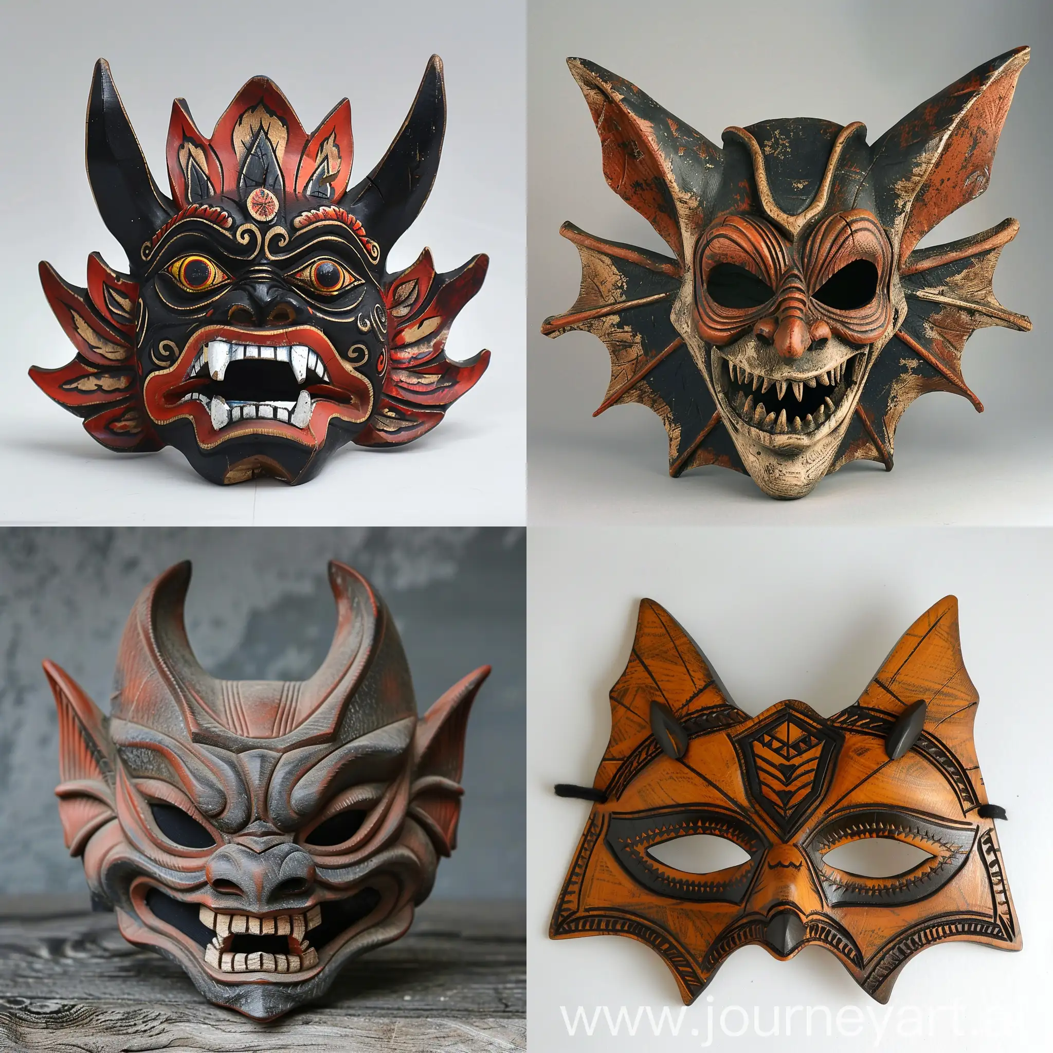 Vibrant-National-Style-Bat-Nuo-Mask-Art