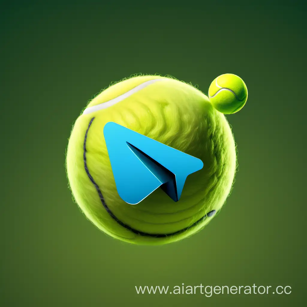 Telegram-Messenger-Logo-on-Vibrant-Tennis-Ball-Background