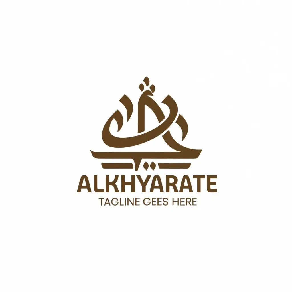 logo, the logo should be dedicated to the Arab market also i wanna use it for my product selling web site, with the text "Alkhayrate", typography, be used in Retail industry