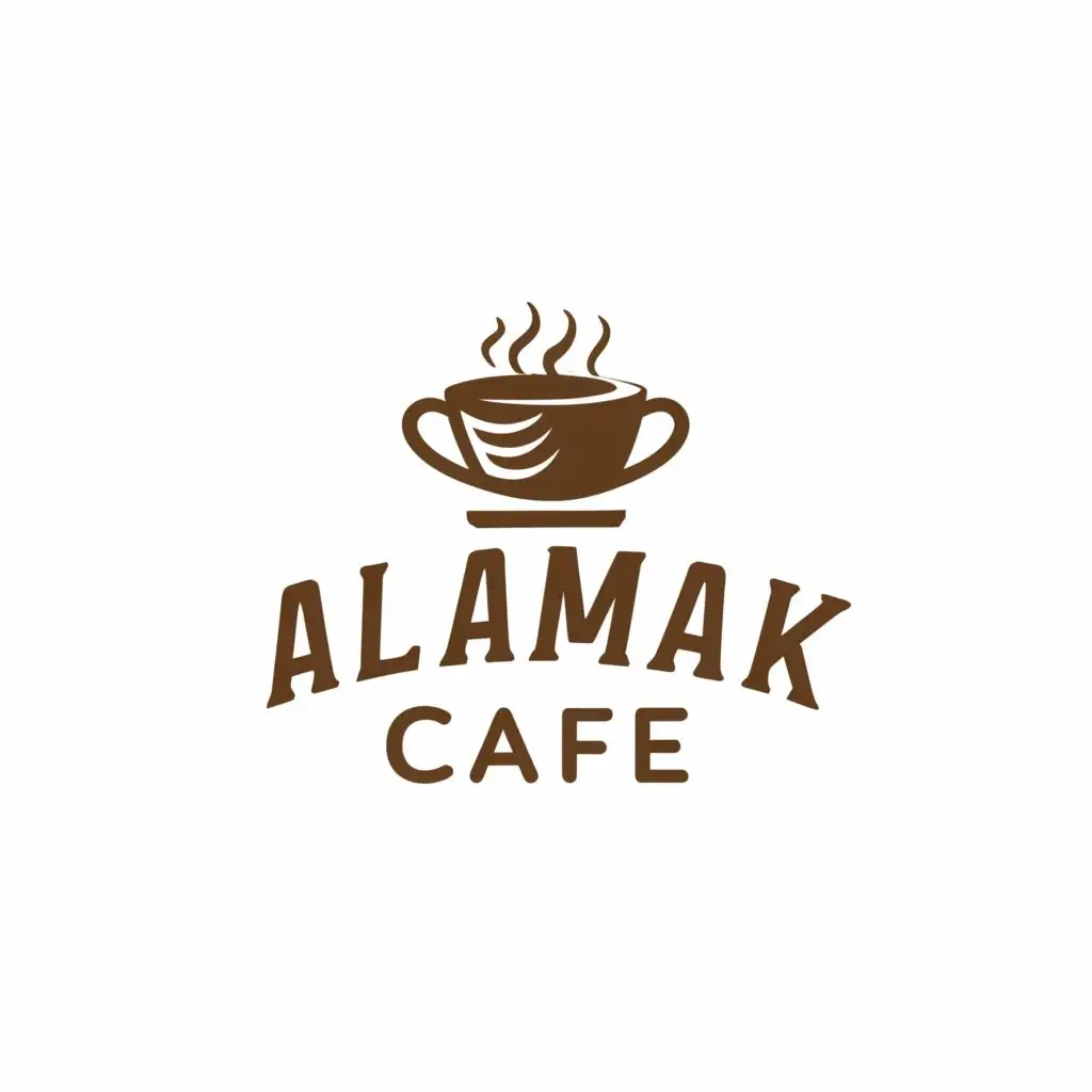 a logo design,with the text "Alamak Cafe", main symbol:coffee,Minimalistic,be used in Restaurant industry,clear background