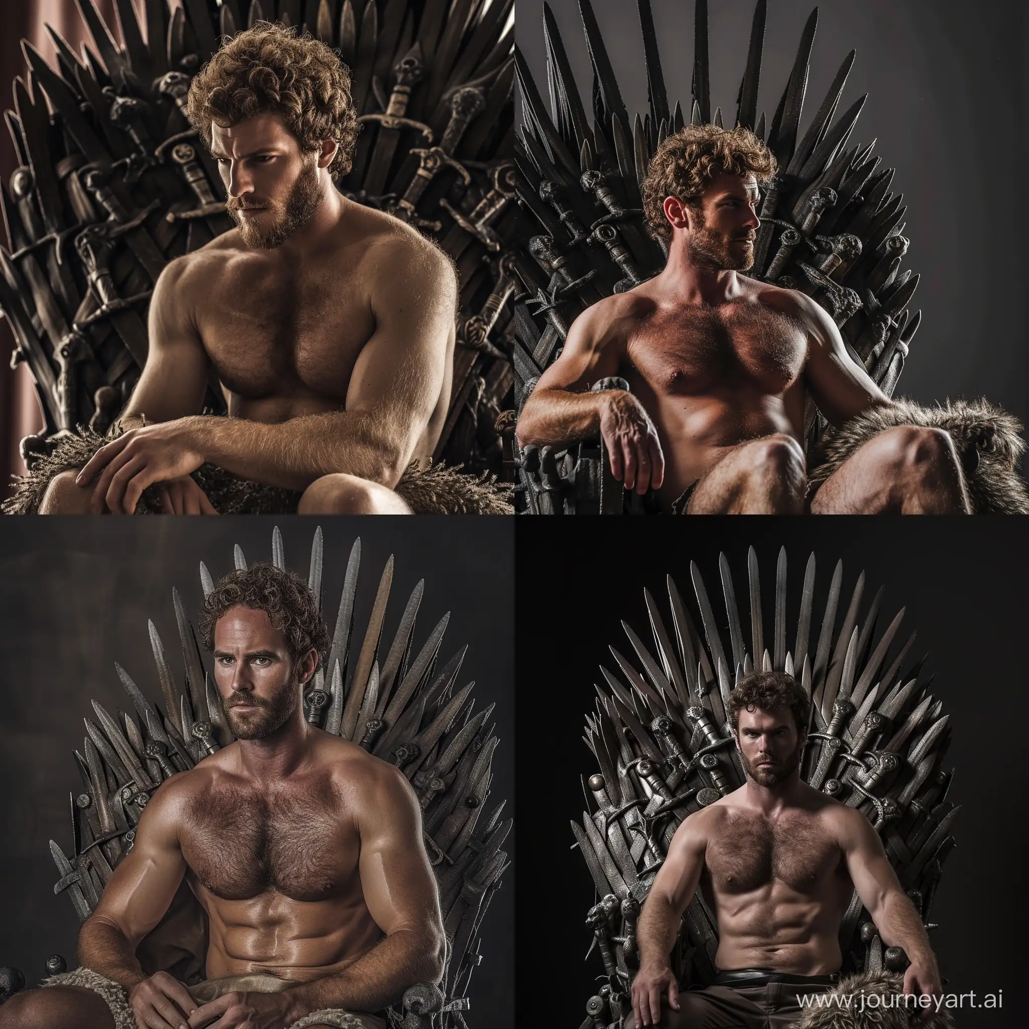 Regal-Man-with-Hairy-Chest-on-Game-of-Thrones-Throne