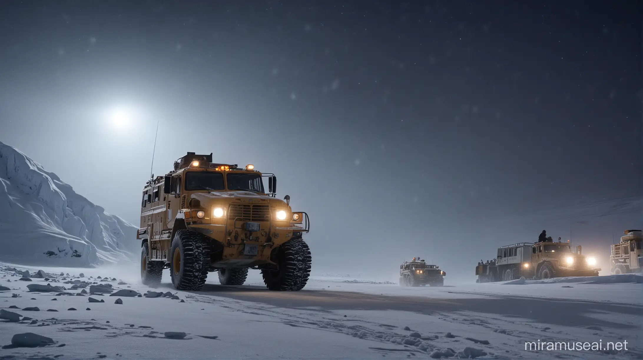 Antarctic Snowstorm Convoy Scene from John Carpenters The Thing