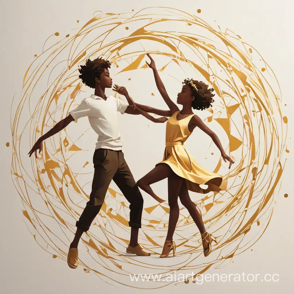 ((( logjtype, poster style ))), logo, stylized minimalistic style, silhouette of a boy and a girl, in a dancing pose, detailed, (drawing on the golden ratio), vector style, ((collage, beautiful intricate composition)), dynamic geometric form, minimalism style, siluett, inc painting, 24k, white background