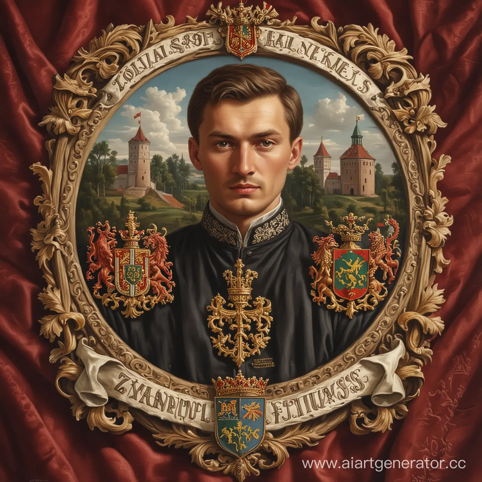 Belarusian-Nobleman-of-the-Grand-Duchy-of-Lithuania-with-Zmitrowicz-Family-Coat-of-Arms