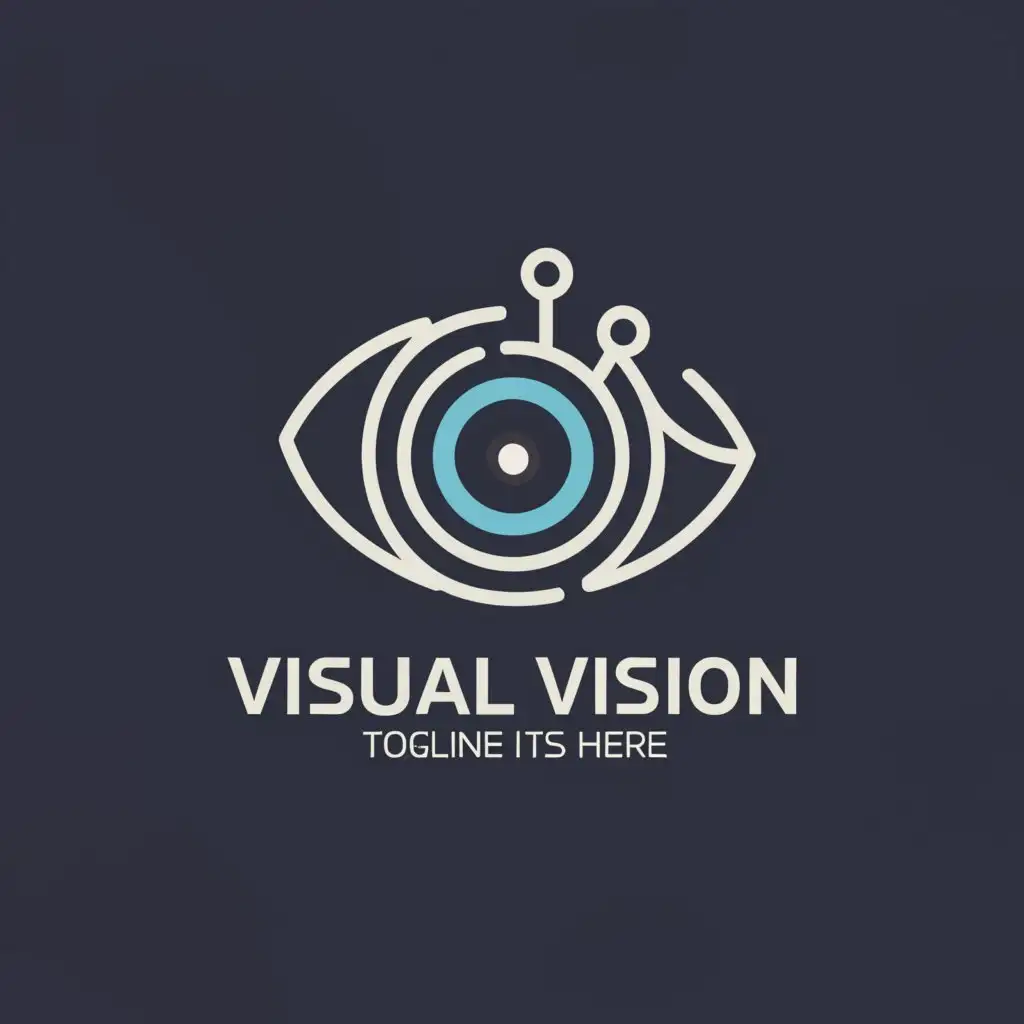 a logo design,with the text "visual vision", main symbol:graphics,Moderate,be used in Technology industry,clear background