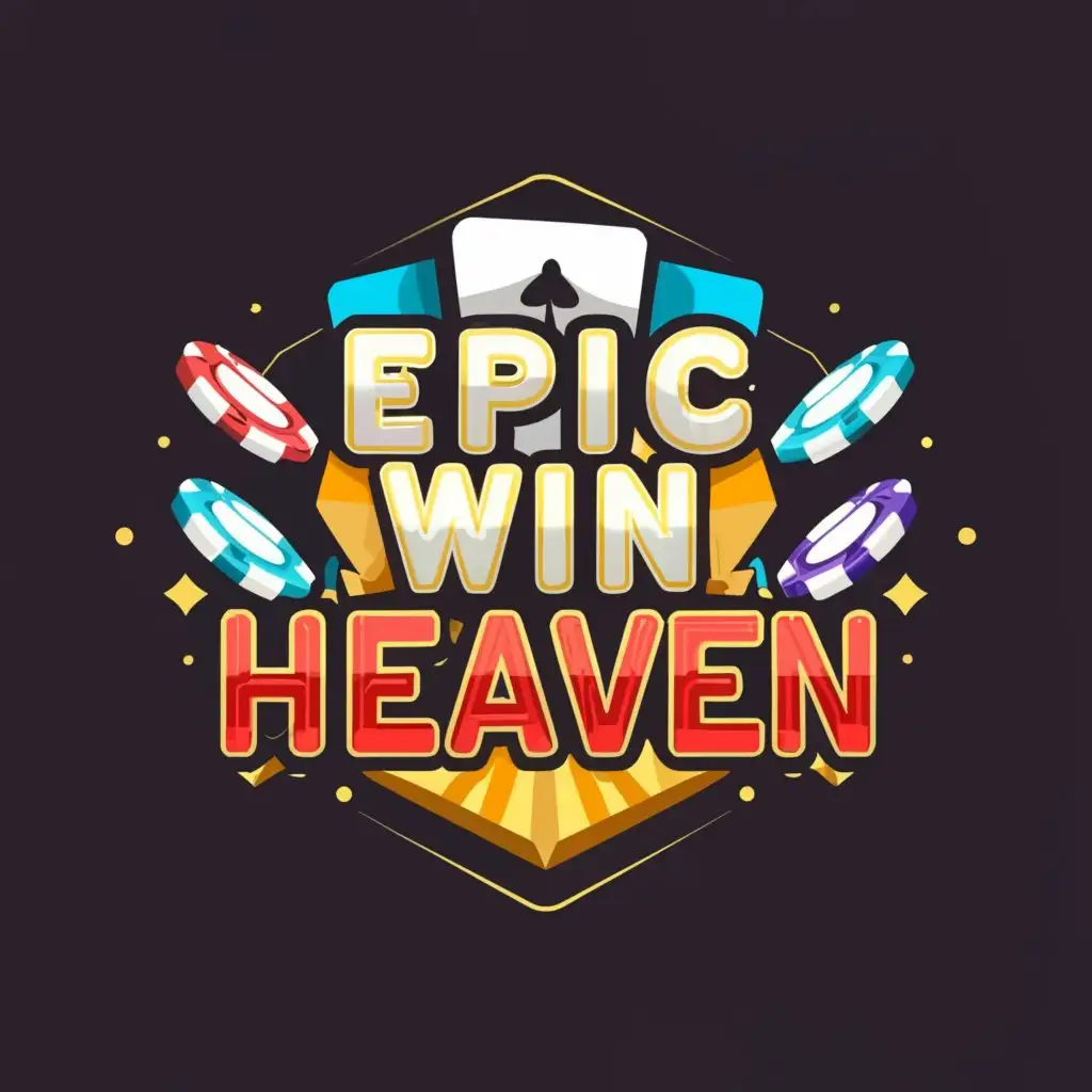 a logo design,with the text "epic win heaven", main symbol:Casino game,Moderate,be used in Travel industry,clear background