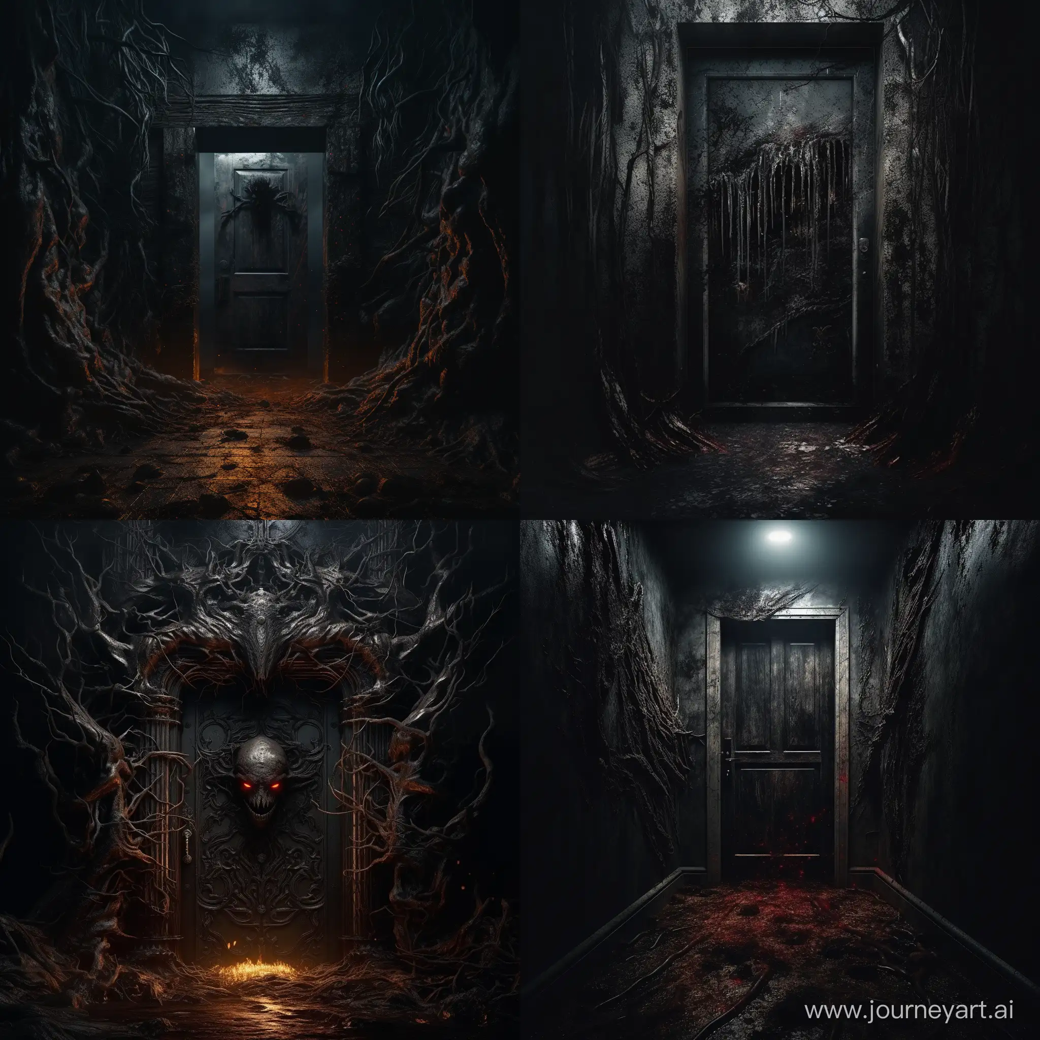 Eerie-Entrance-Mysterious-Door-in-the-Darkness