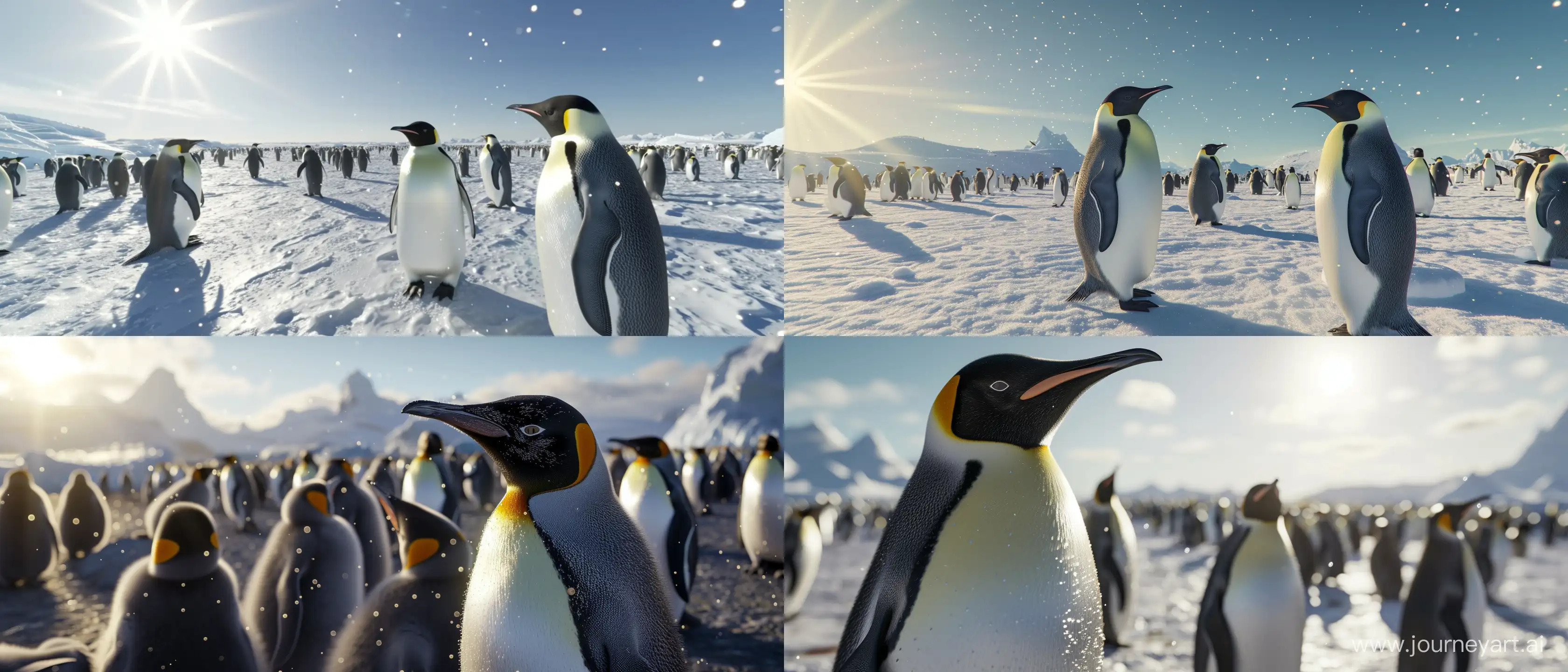 AweInspiring-HyperRealistic-Aerial-View-of-Sunny-Day-Penguins-in-Antarctica