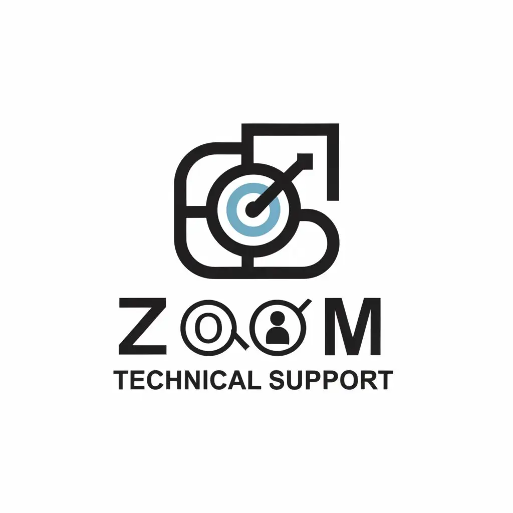 a logo design,with the text 'Zoom Technical Support', main symbol:video camera, agent,computer tools,video conference complex,be used in Technology industry,clear background