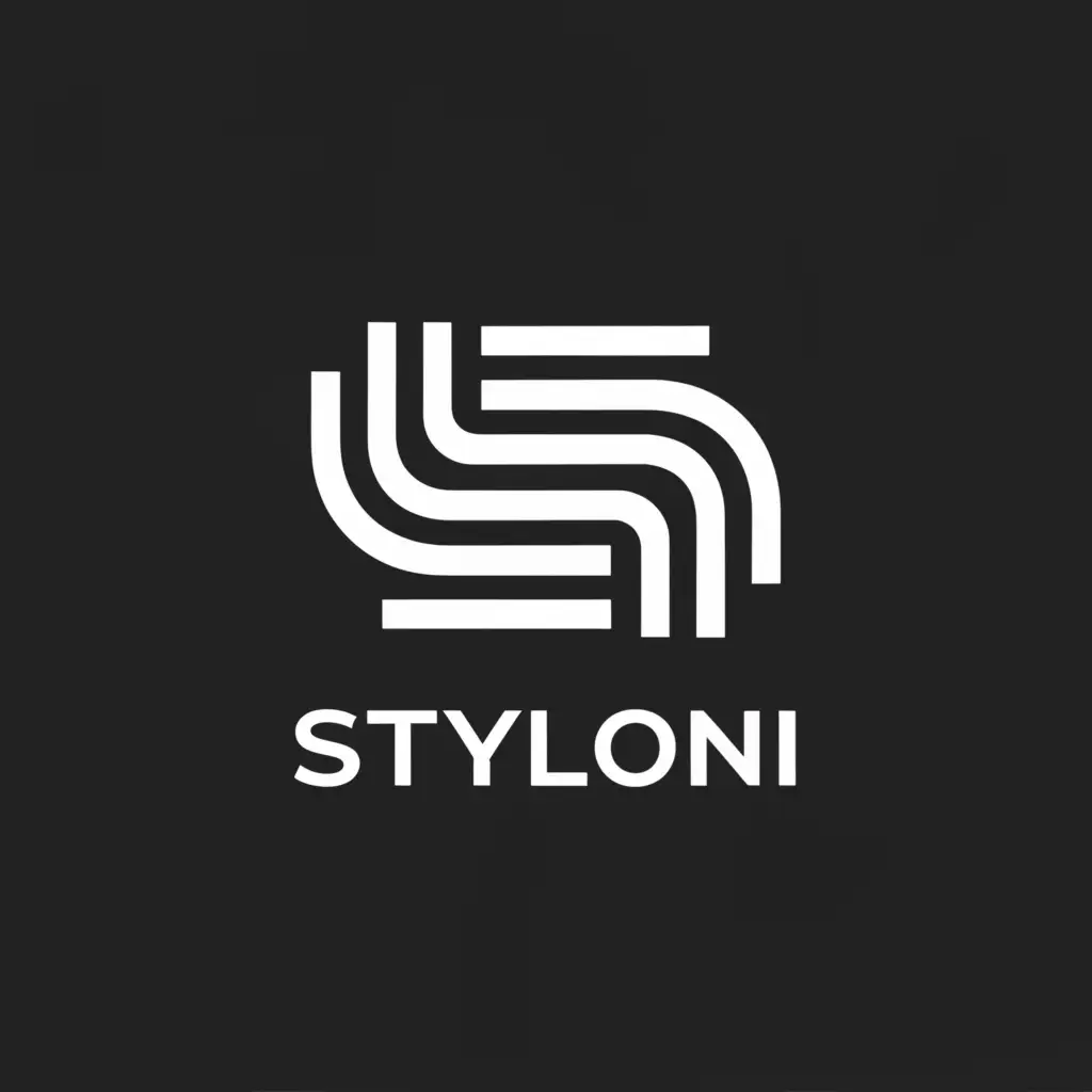 a logo design,with the text "AI Logo Maker - AI-themed logo with the text 'Styloni' in modern typography, suitable for the Technology industry", main symbol:Like Adidas,Moderate,clear background