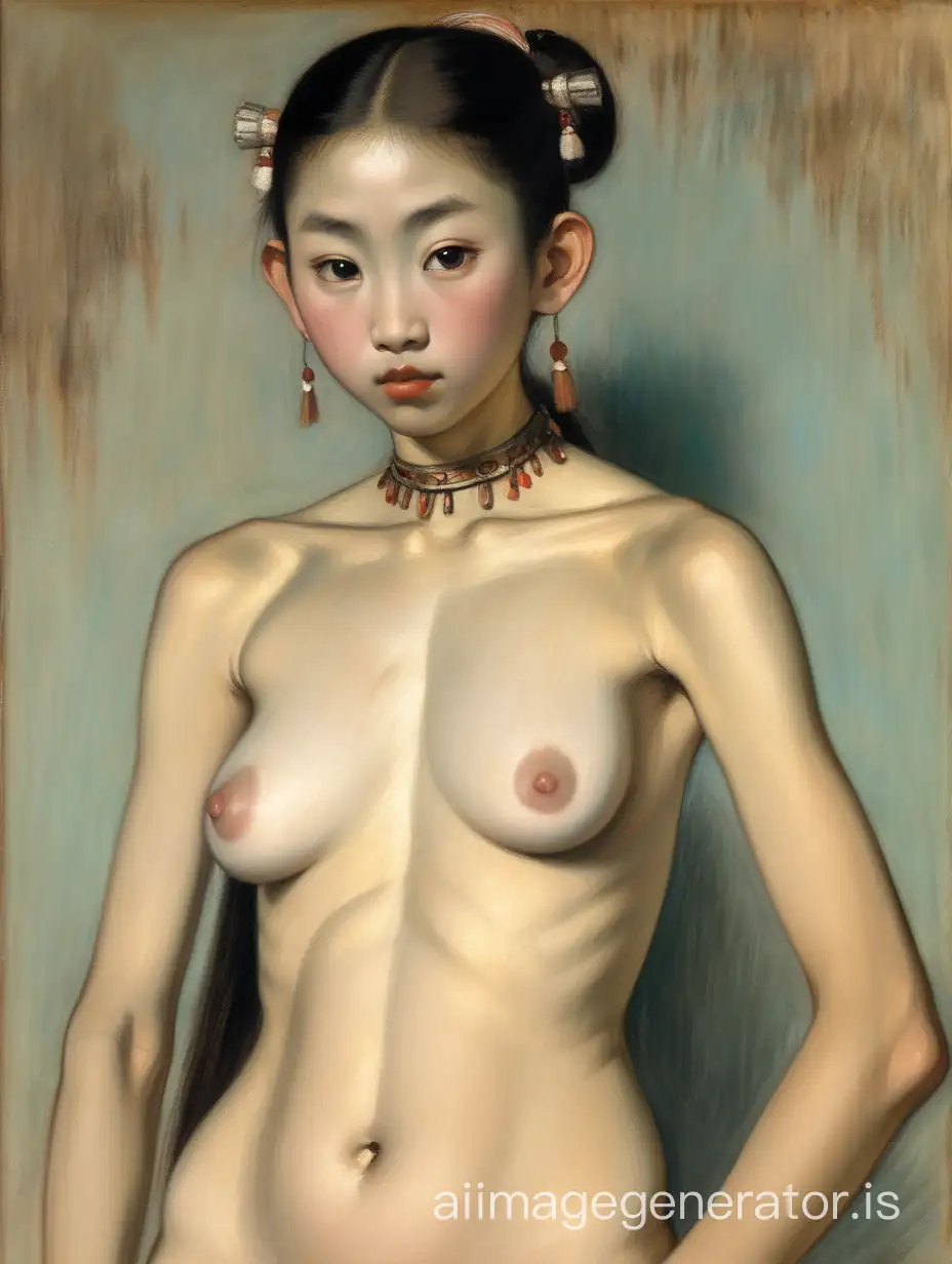 Exotic Nude Chinese Tribal Princess DegasInspired Digital Art | AI Image  Generator