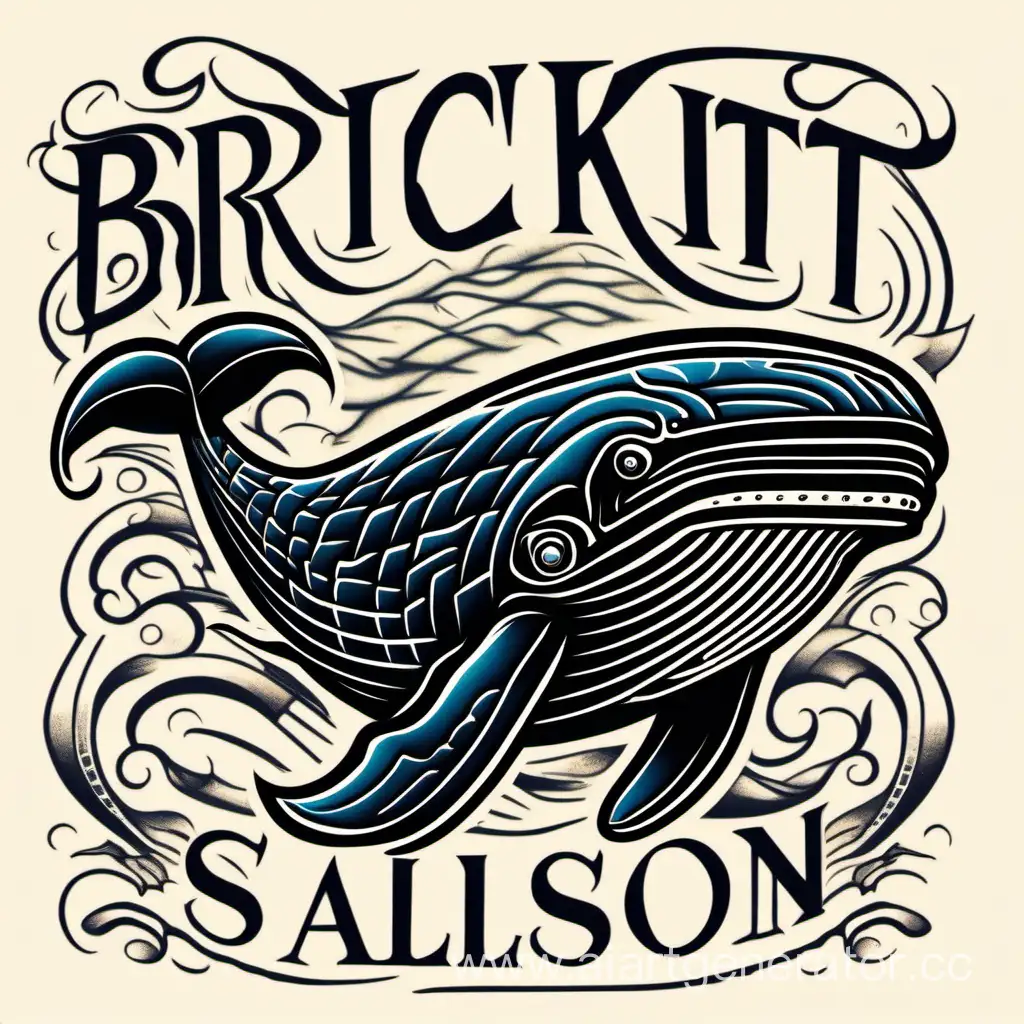 Brickit тату салон справа от букв векторный кит черного цвета
